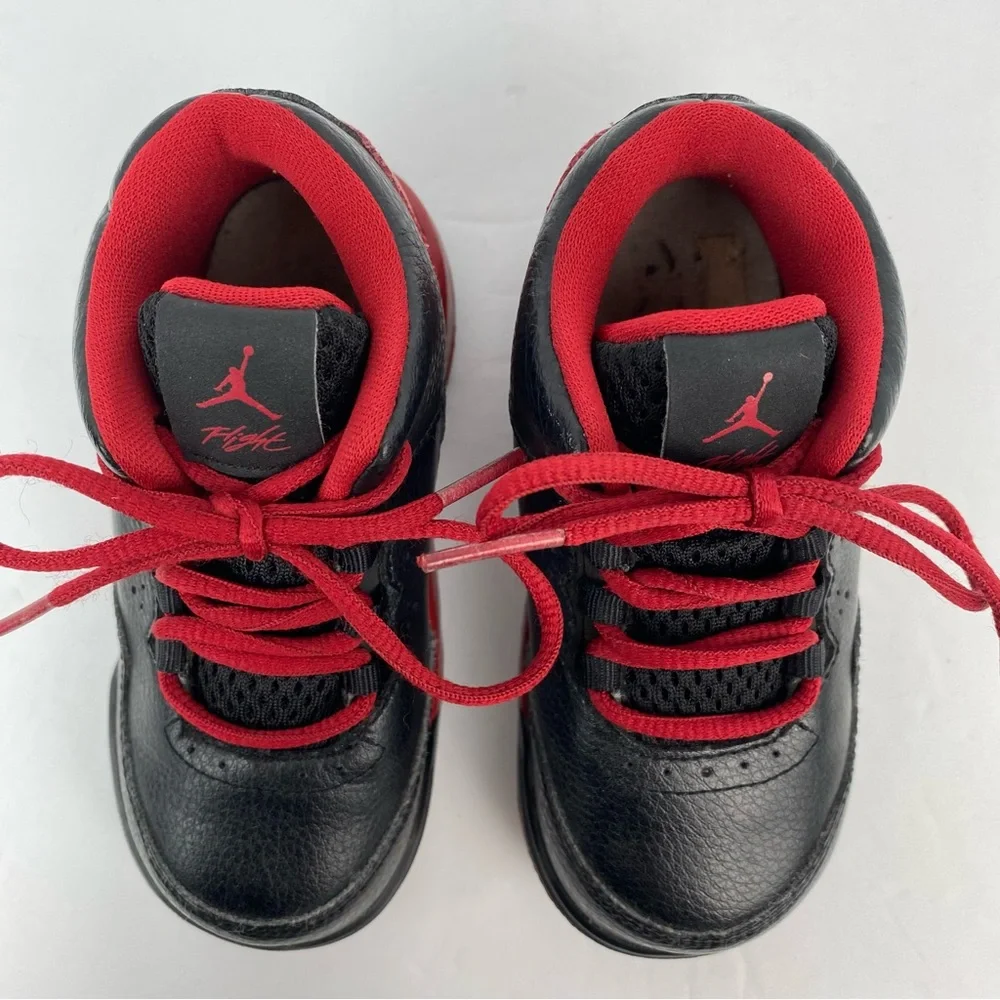 Nike Jordan Flight Origin 2 size 7C Toddler Black Red Leather Sneaker 705162-016